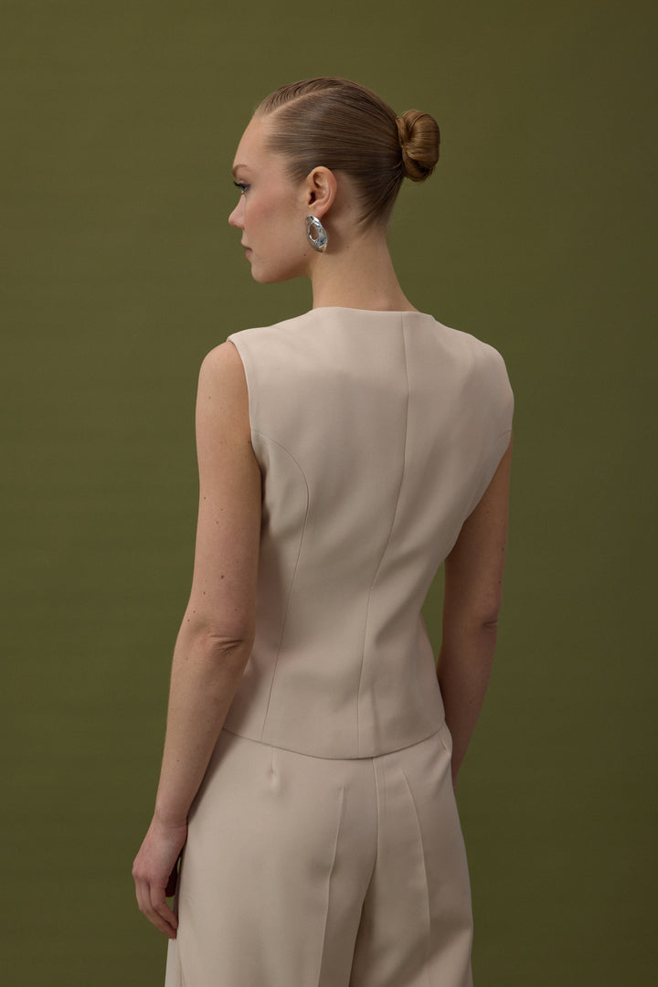 Sateen Gilet Sofia - Beige