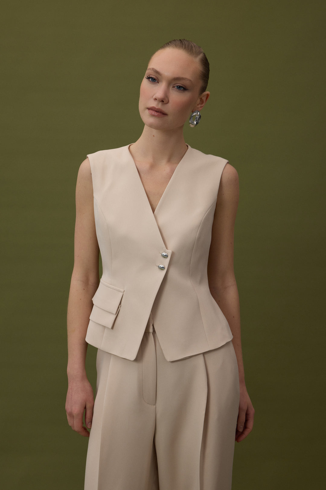 Sateen Gilet Sofia - Beige