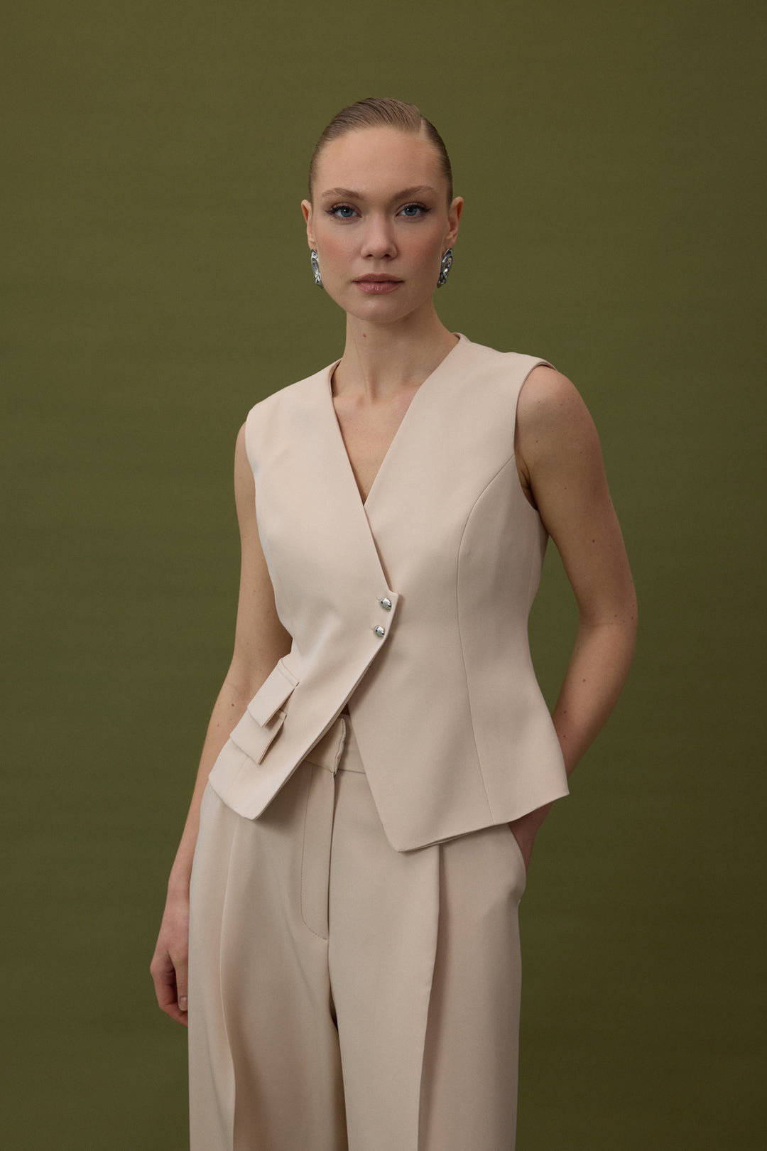 Sateen Gilet Sofia - Beige