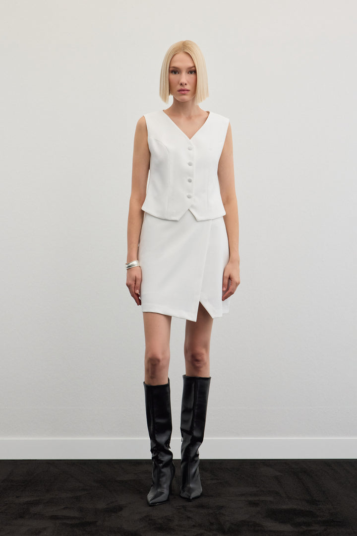 Sateen Jupe-short - Écru