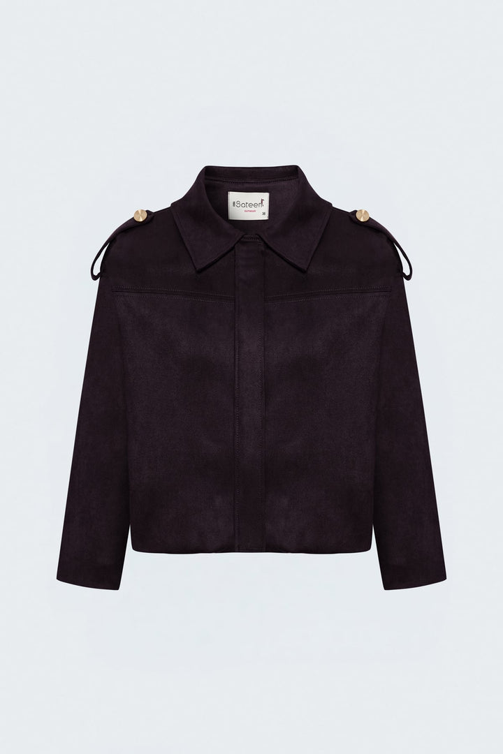 Sateen Veste bomber en suède - Bordeaux