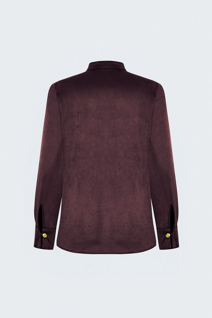 Sateen Chemise en Suède - Bordeaux