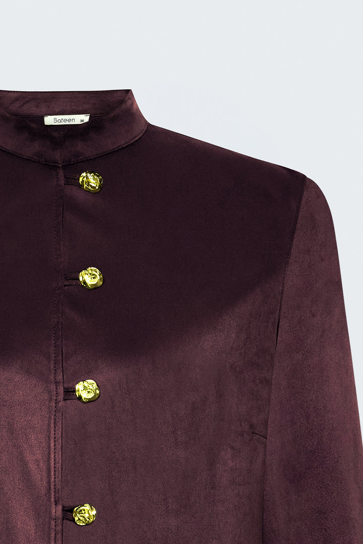 Sateen Chemise en Suède - Bordeaux