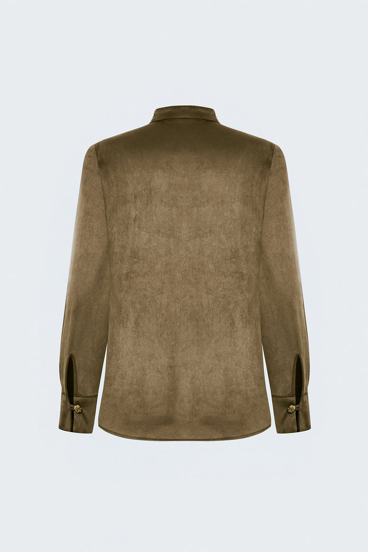 Sateen Chemise en Suède - Camel