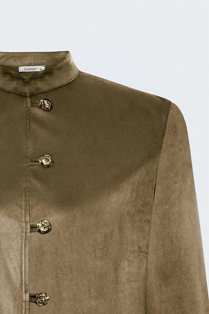 Sateen Chemise en Suède - Camel