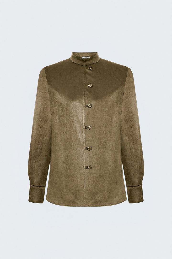 Sateen Chemise en Suède - Camel