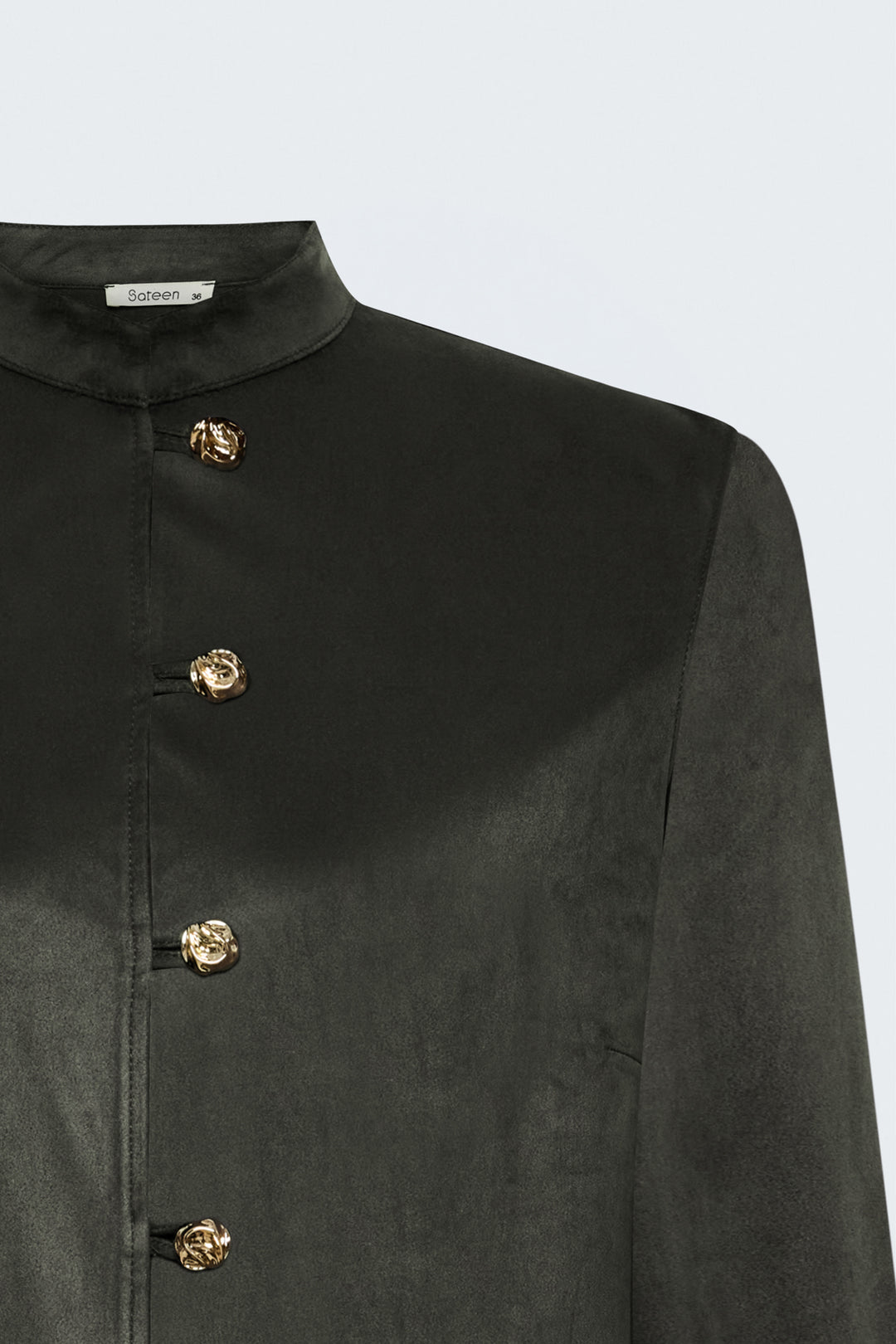 Sateen Chemise en Suède - Kaki