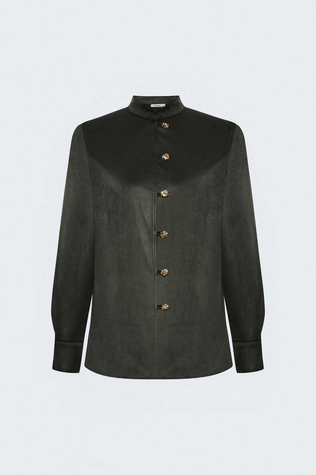 Sateen Chemise en Suède - Kaki