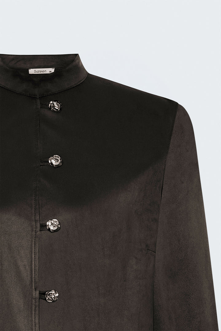 Sateen Chemise en Suède - Marron