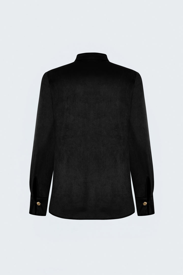 Sateen Chemise en Suède - Noir