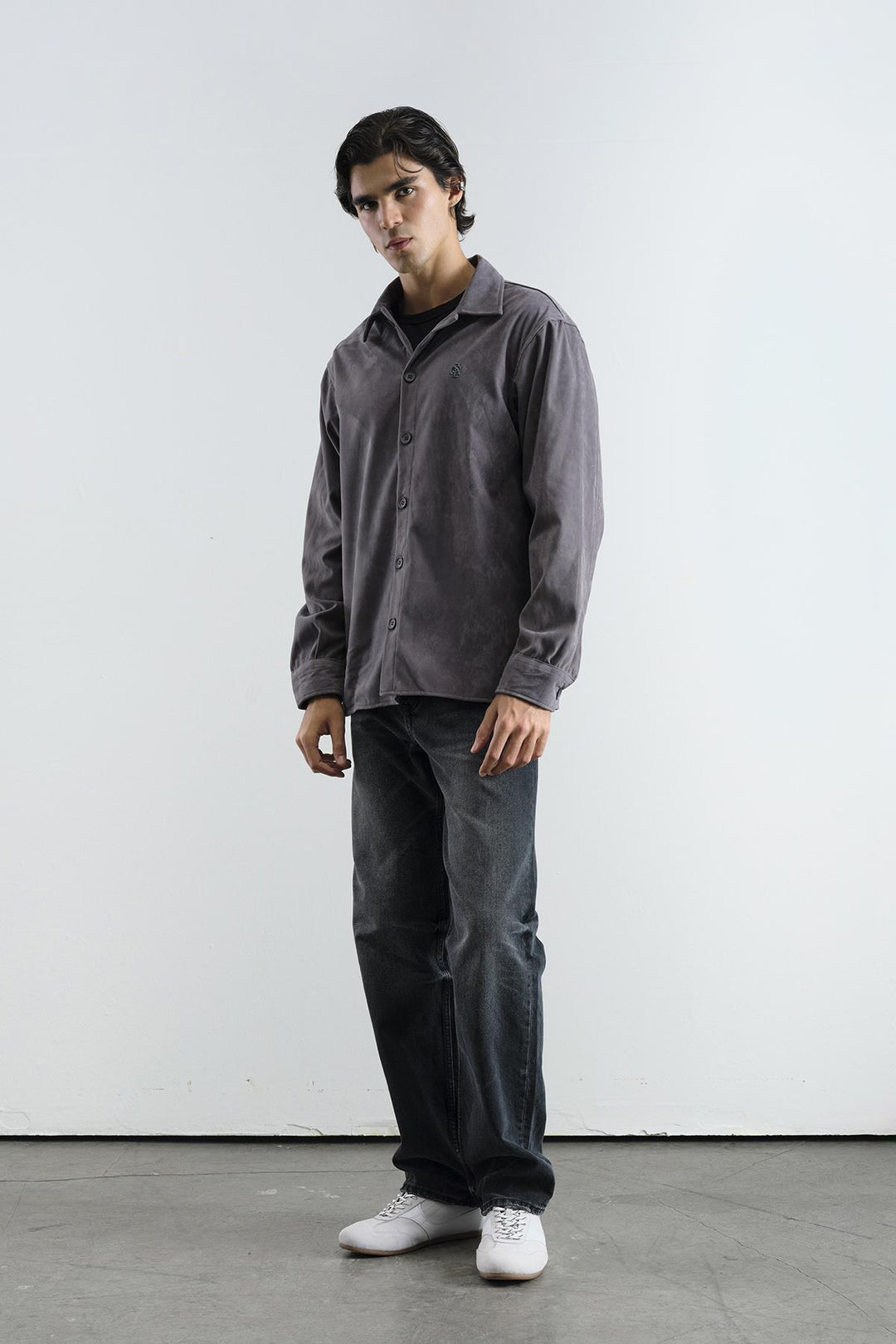 Giesto Chemise en suède gris - Gris