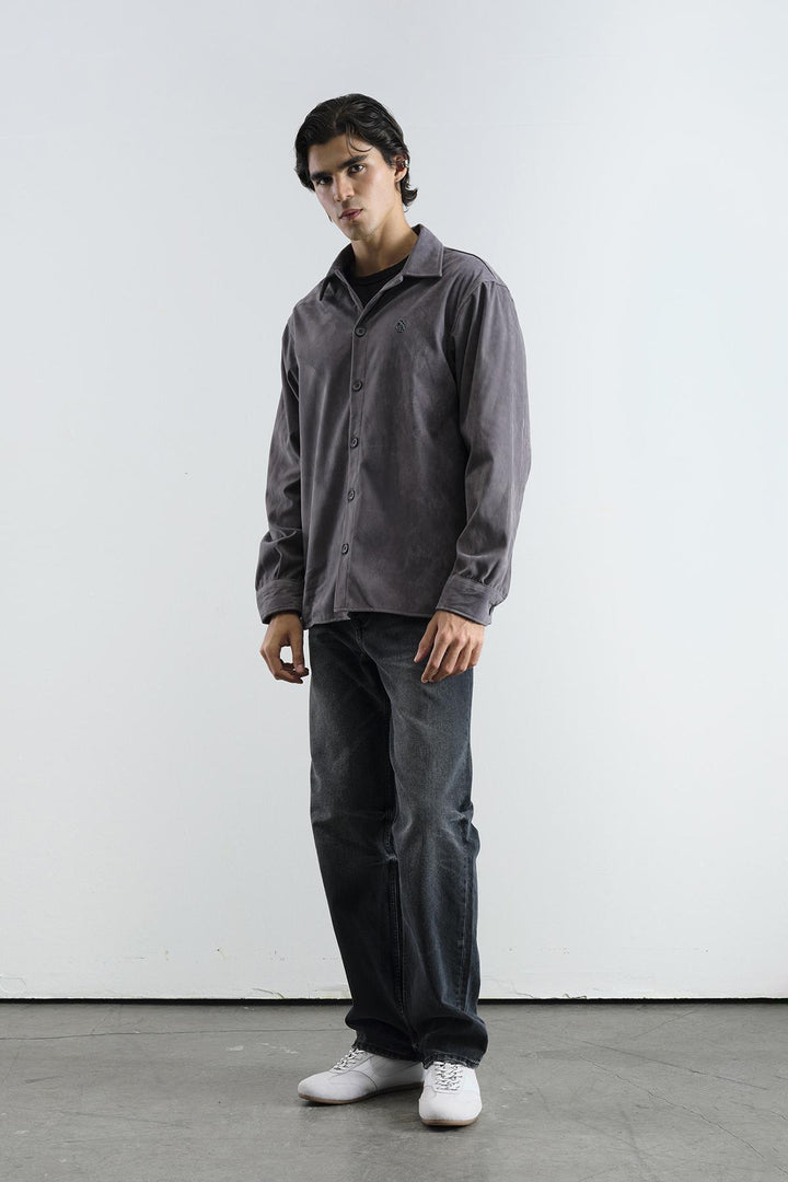 Giesto Chemise en suède gris - Gris