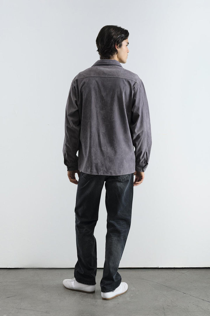 Giesto Chemise en suède gris - Gris