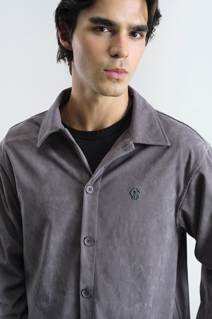 Giesto Chemise en suède gris - Gris