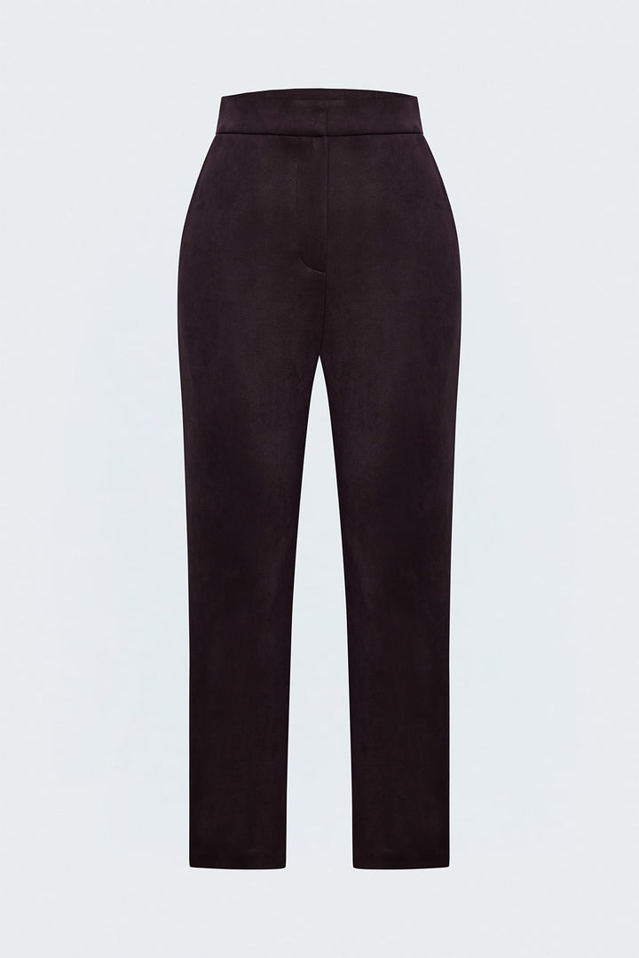 Sateen Pantalon en Suède - Bordeaux