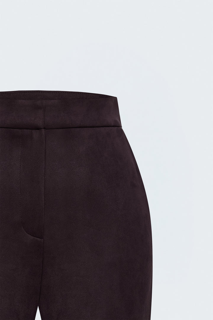 Sateen Pantalon en Suède - Bordeaux