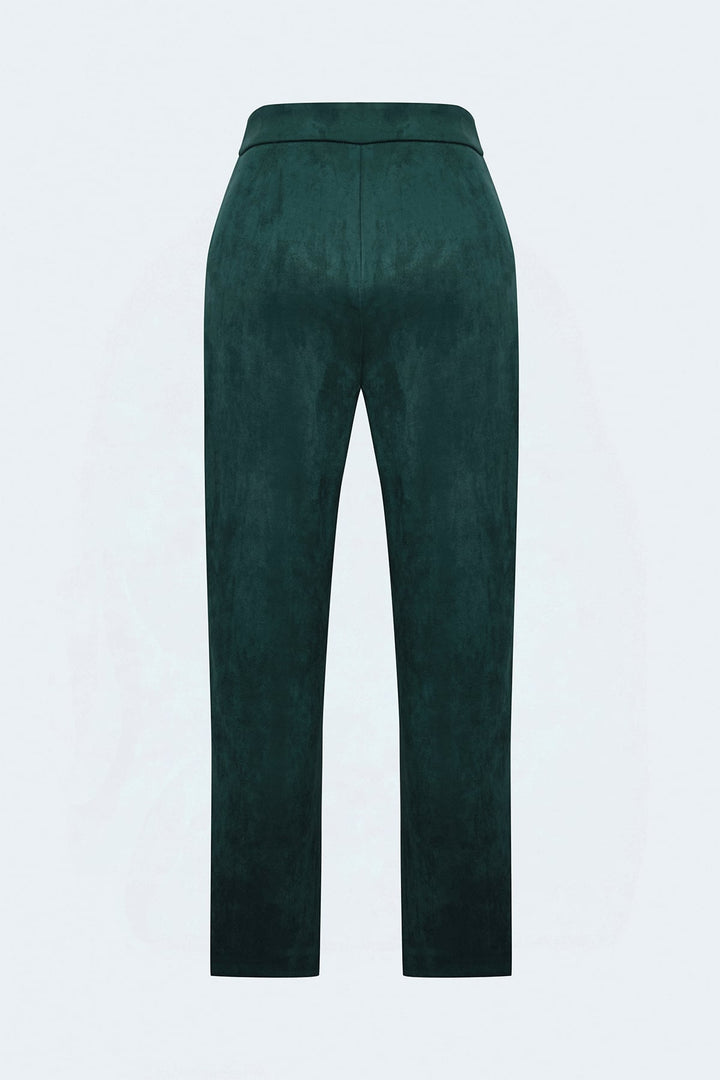 Sateen Pantalon en Suède - Émeraude