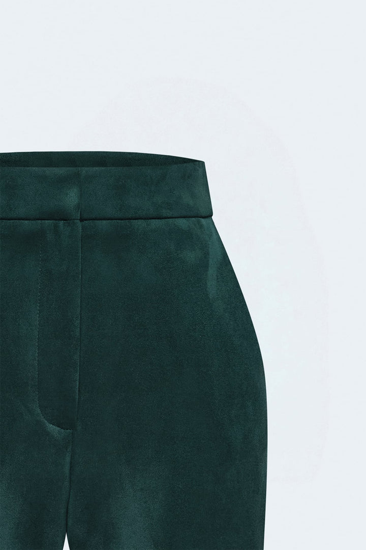 Sateen Pantalon en Suède - Émeraude