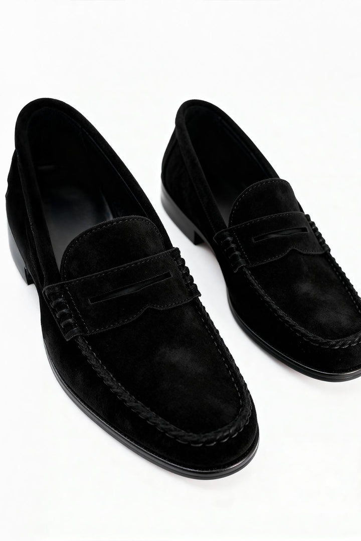 Giesto Loafers en suède noirs - Noir