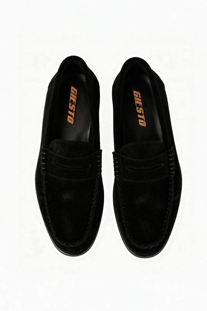 Giesto Loafers en suède noirs - Noir