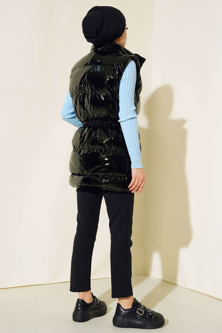 Bigdart T10233 Gilet Long à Capuche Modeste - Noir