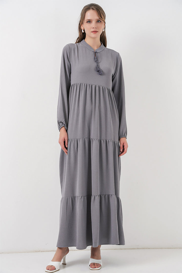 Bigdart Robe à col lacé T1627 - Gris