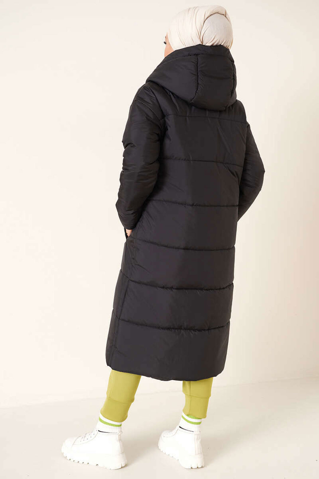 Bigdart T5120 Veste d'hiver longue à capuche - Noir