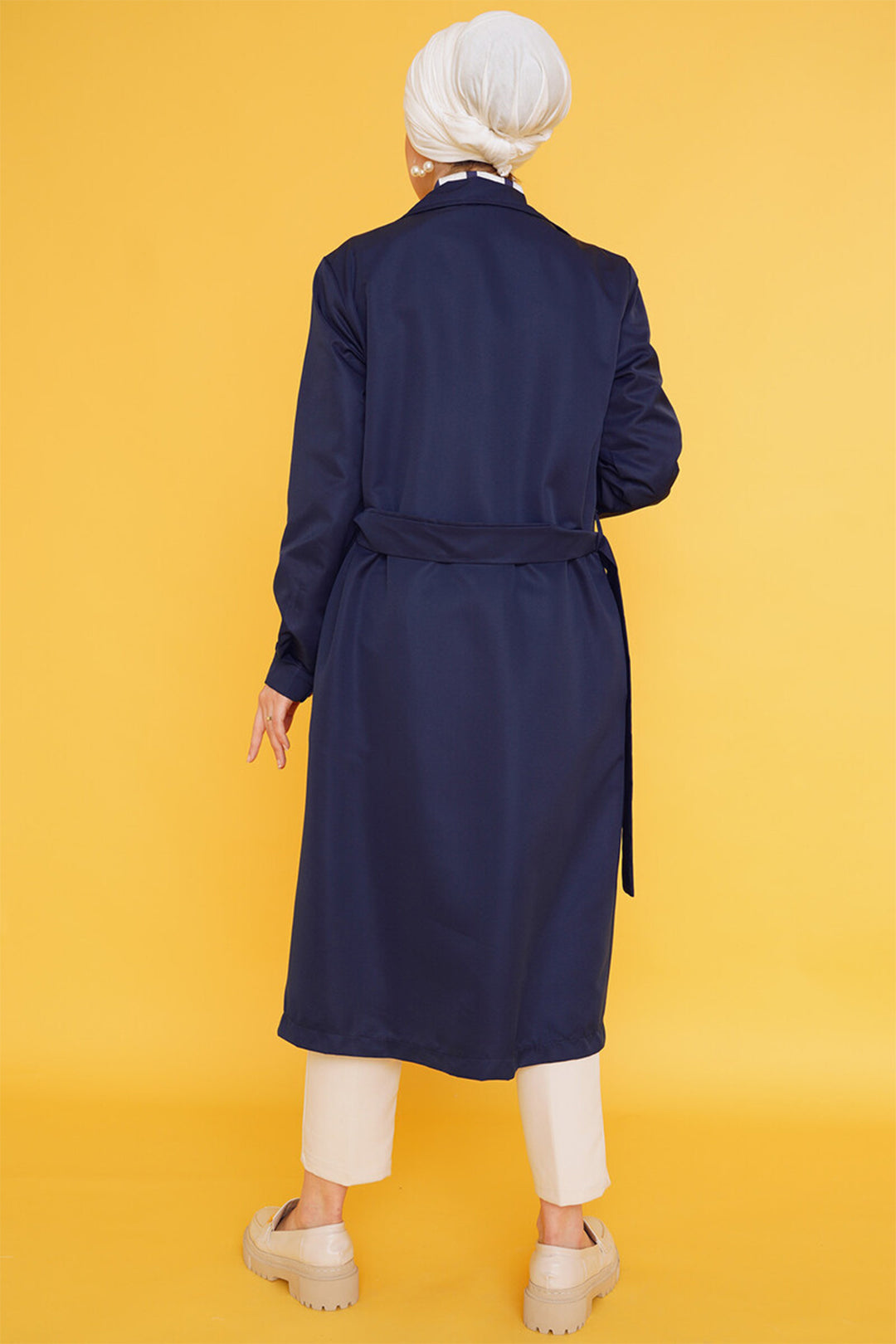 Bigdart T5853 Veste trench croisée modeste - Bleu marine