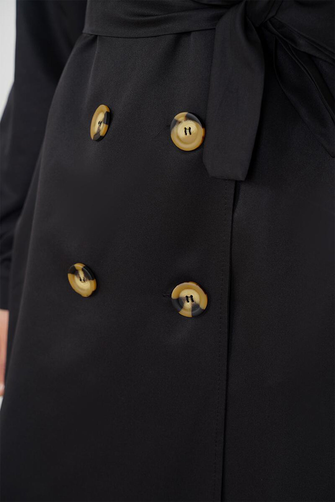 Bigdart T5853 Manteau croisé de hijab - Noir