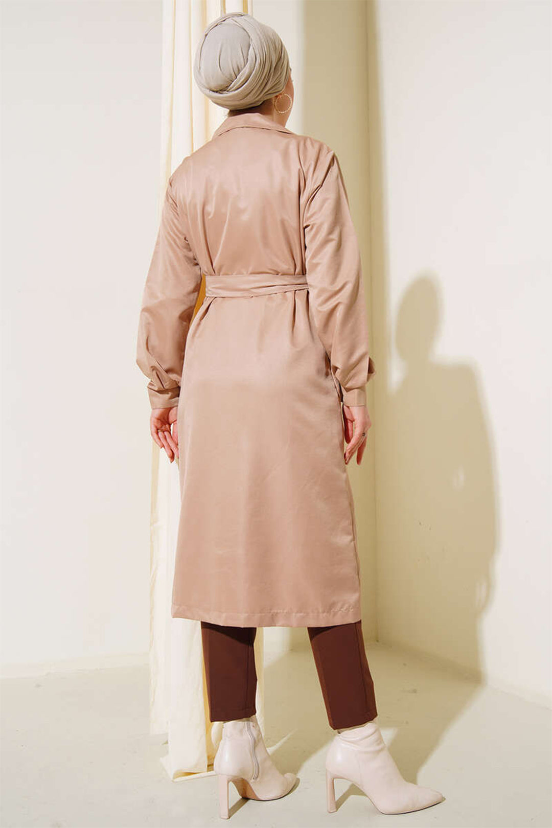Bigdart T5853 Trench-Court Modeste à Col Croisé - Taupe