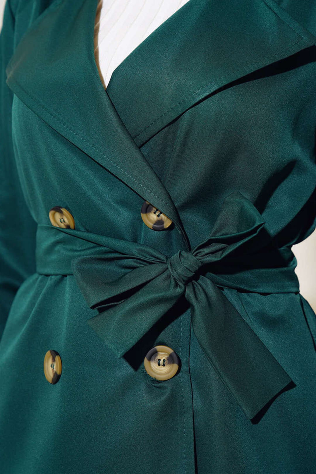Bigdart T5853 Manteau croisé de hijab - Vert émeraude