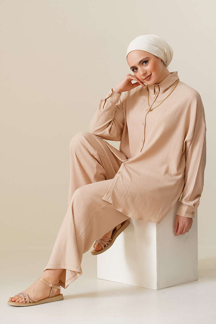 Bigdart Ensemble de hijab tricoté T5858 - Biscuit