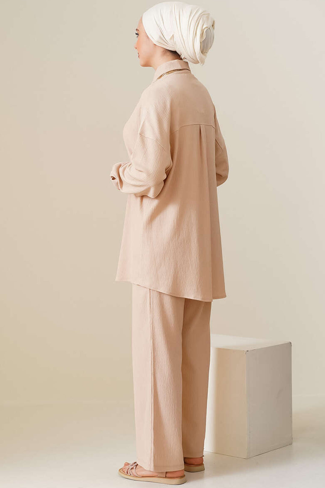Bigdart Ensemble de hijab tricoté T5858 - Biscuit