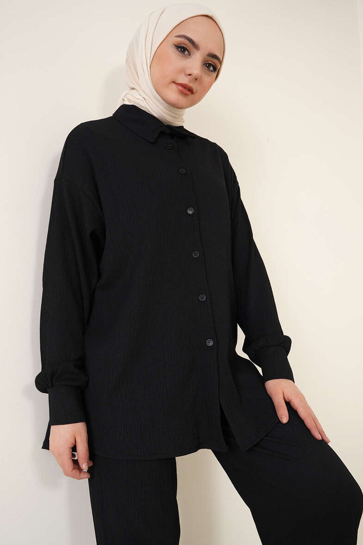 Bigdart Ensemble de hijab tricoté T5858 - Noir