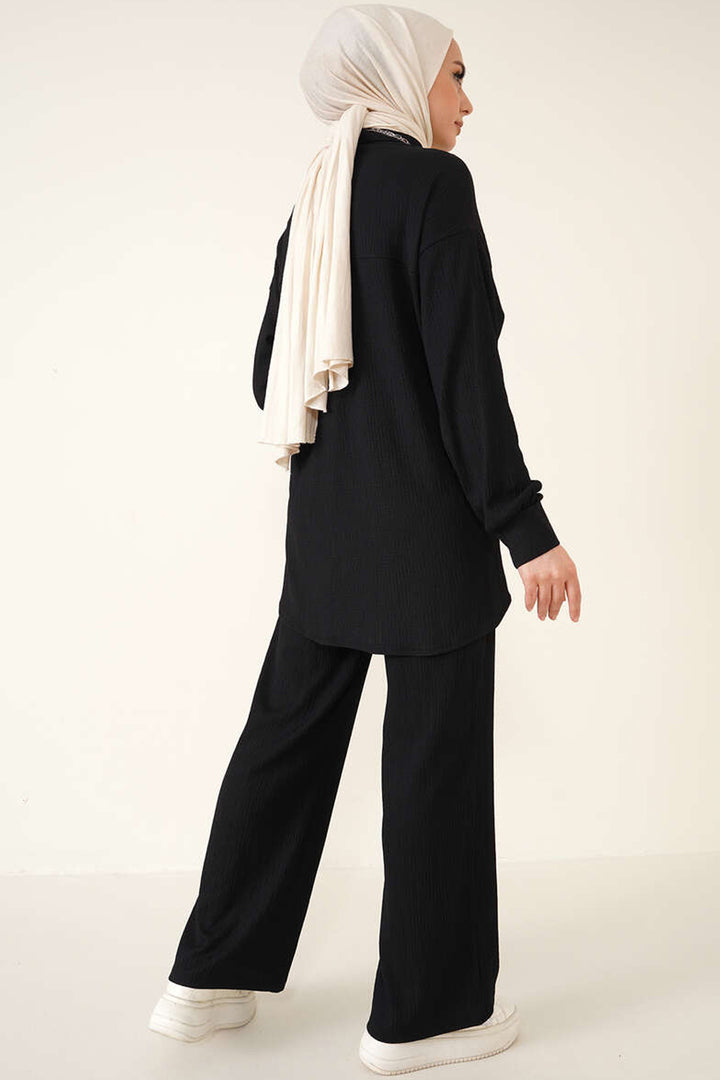 Bigdart Ensemble de hijab tricoté T5858 - Noir