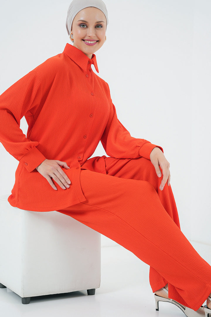 Bigdart T5858 Ensemble Modeste Tricoté à Deux Pièces - Orange