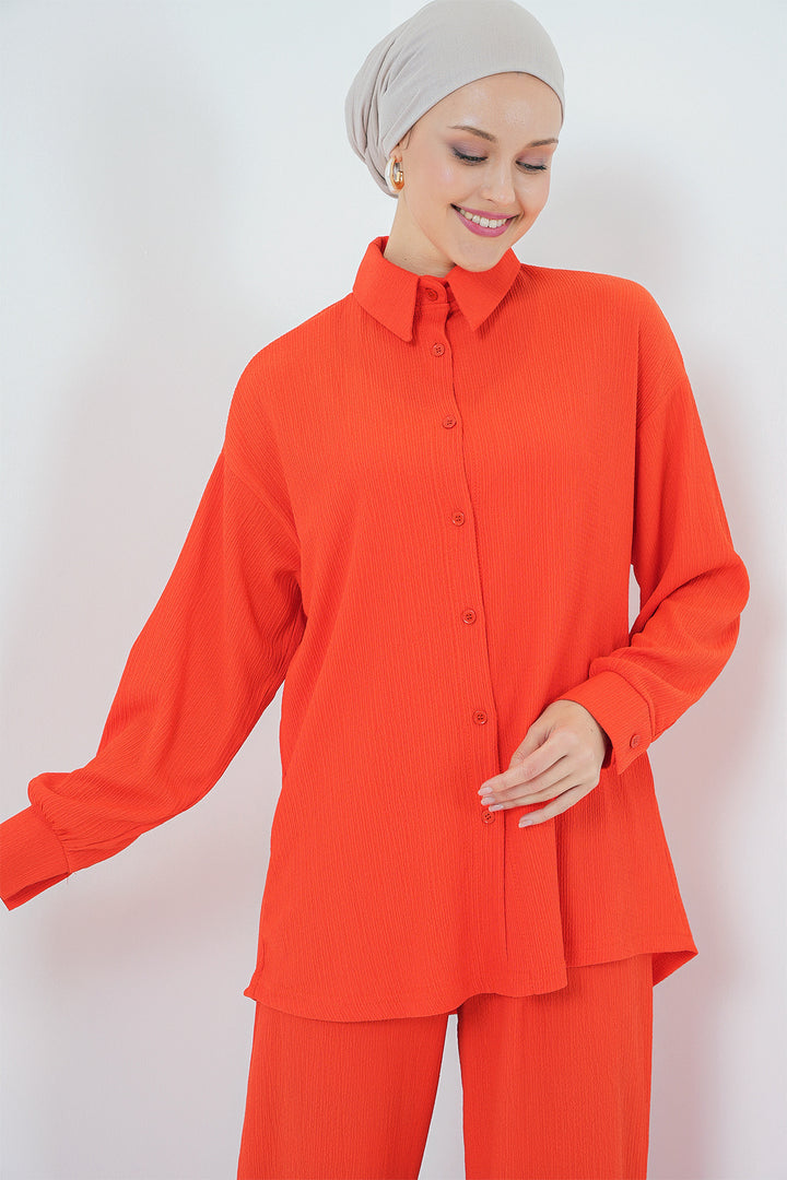 Bigdart T5858 Ensemble Modeste Tricoté à Deux Pièces - Orange