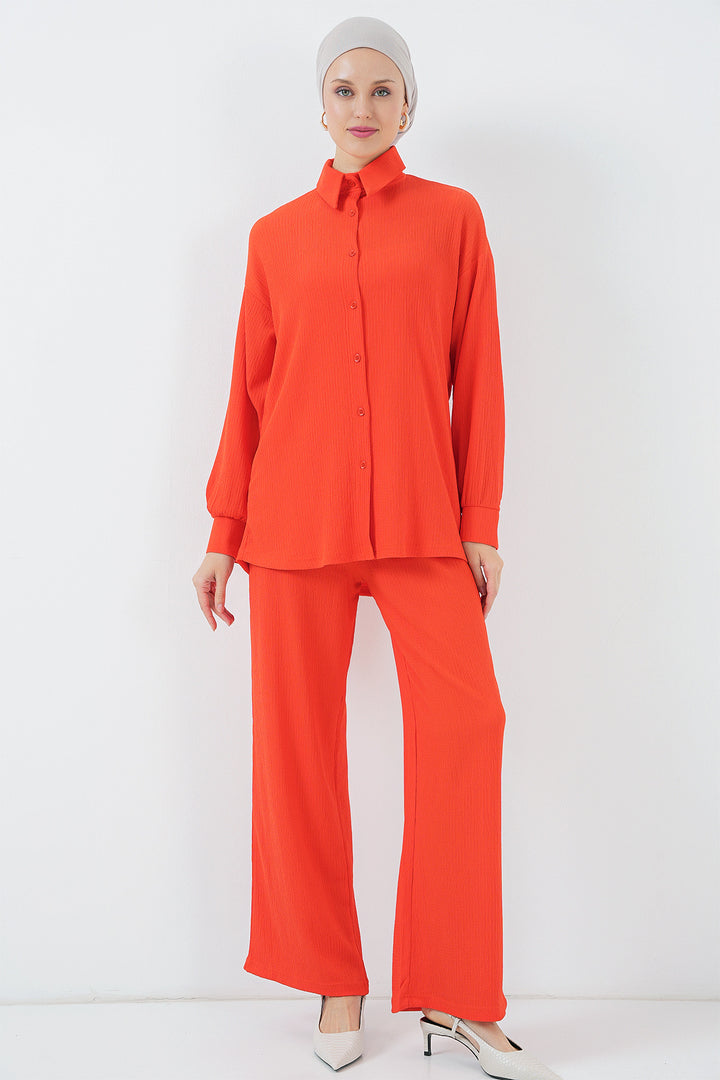 Bigdart T5858 Ensemble Modeste Tricoté à Deux Pièces - Orange