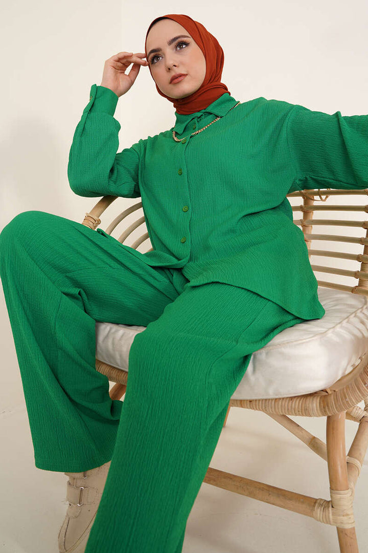 Bigdart T5858 Ensemble en tricot modeste à deux pièces - Vert