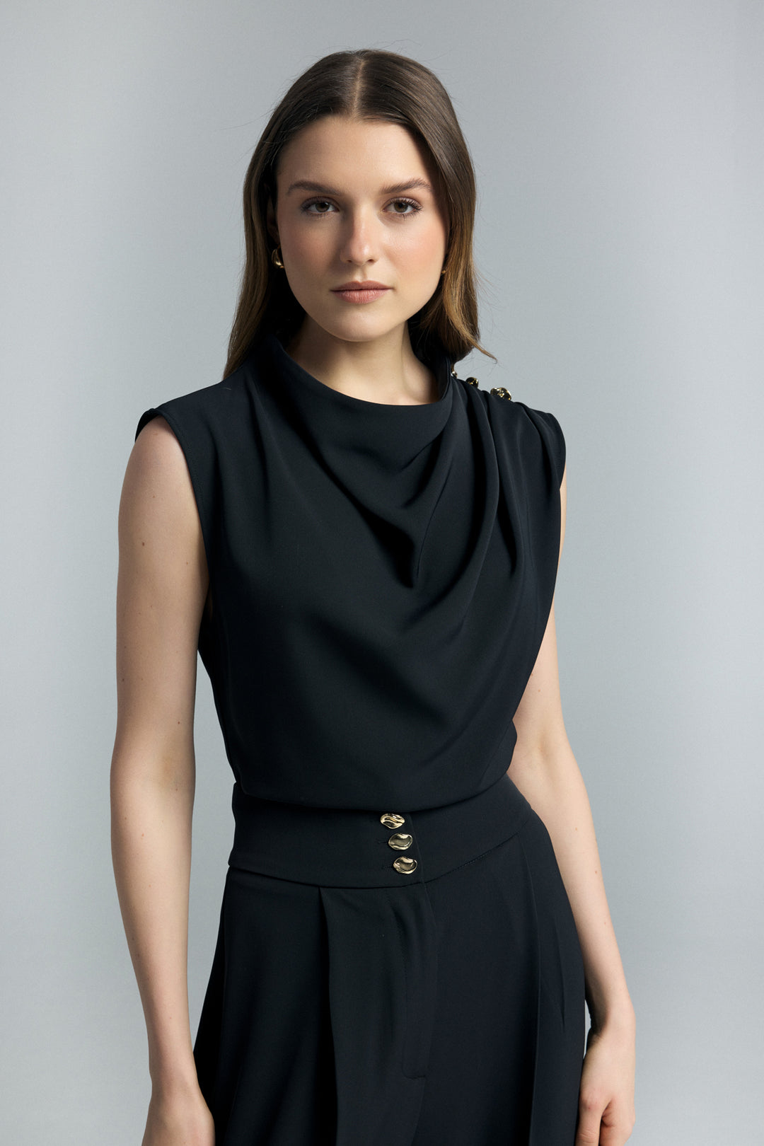 Sateen Talia Bluz - Noir