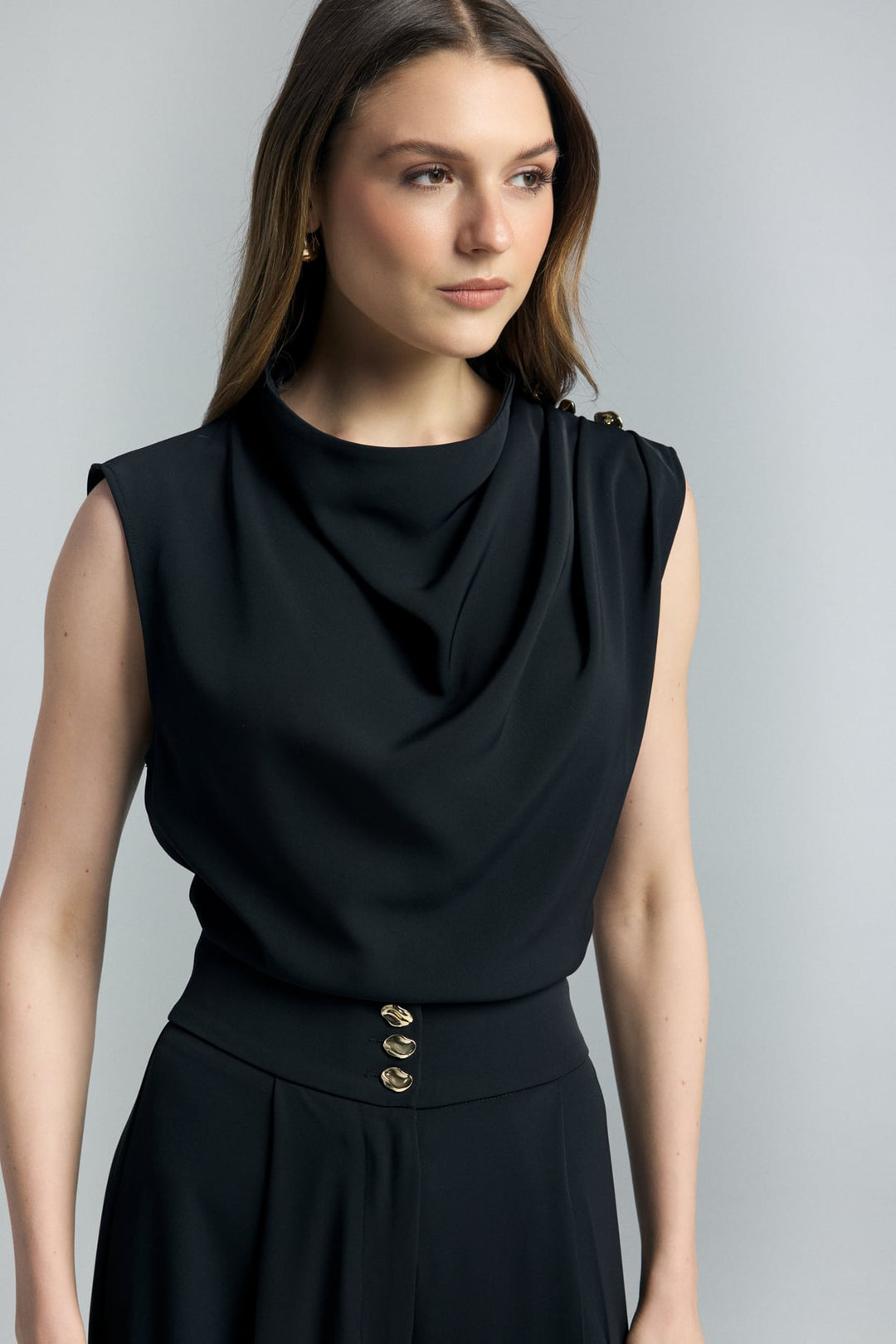 Sateen Talia Bluz - Noir