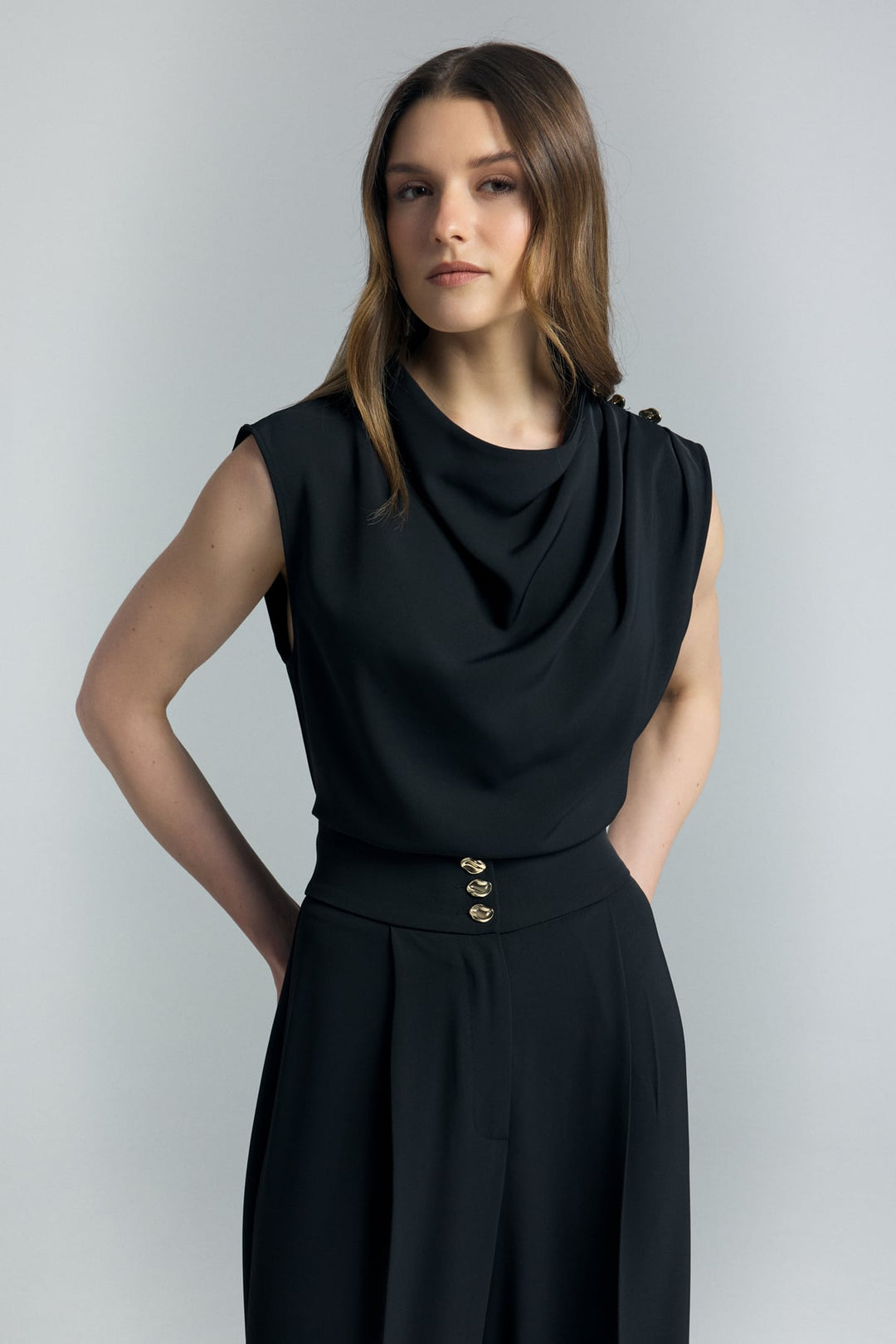 Sateen Talia Bluz - Noir