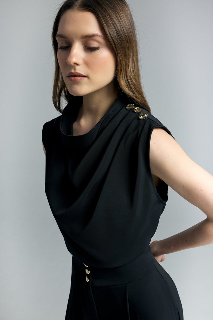Sateen Talia Bluz - Noir