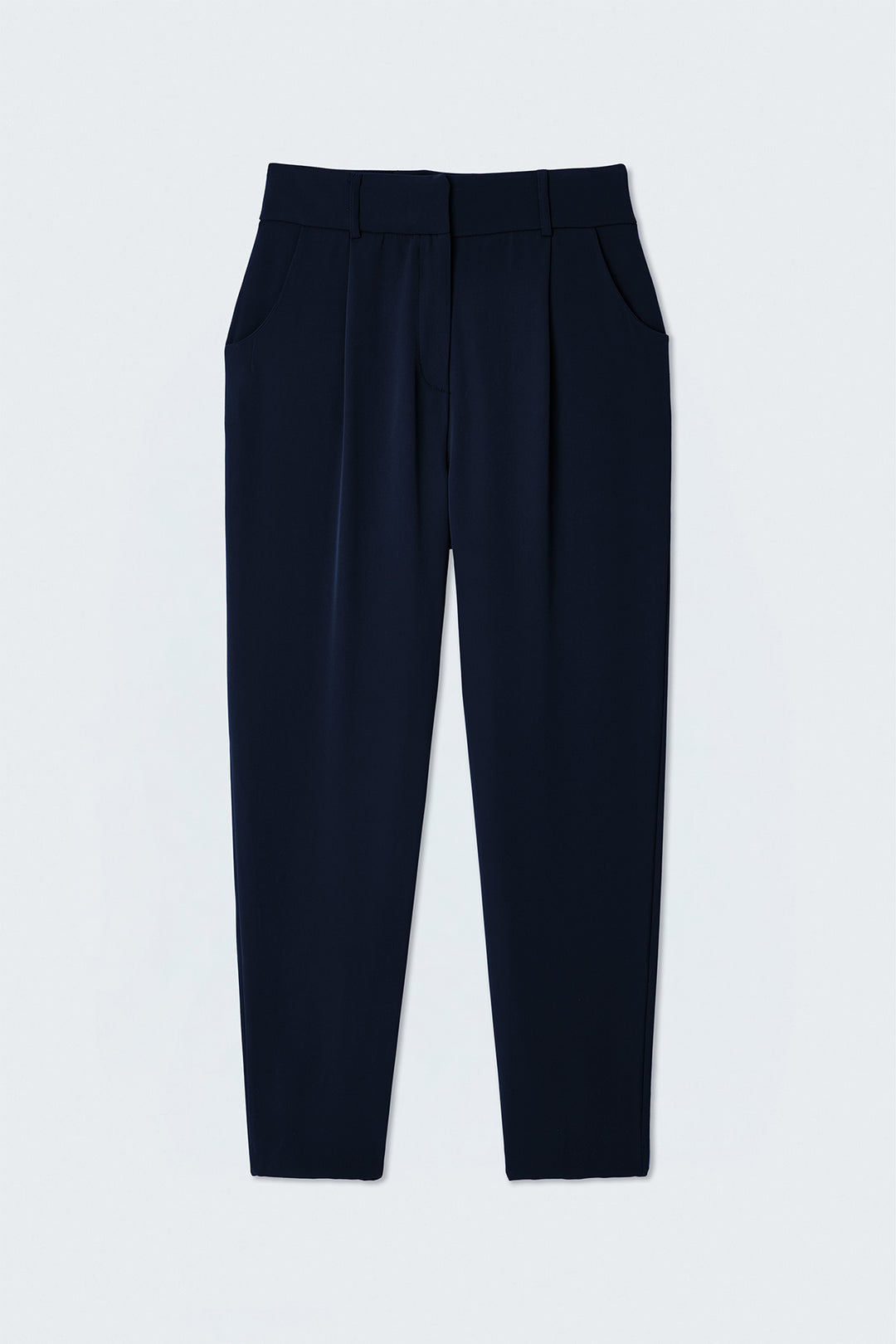Sateen Talia Pantalon Carotte - Bleu marine