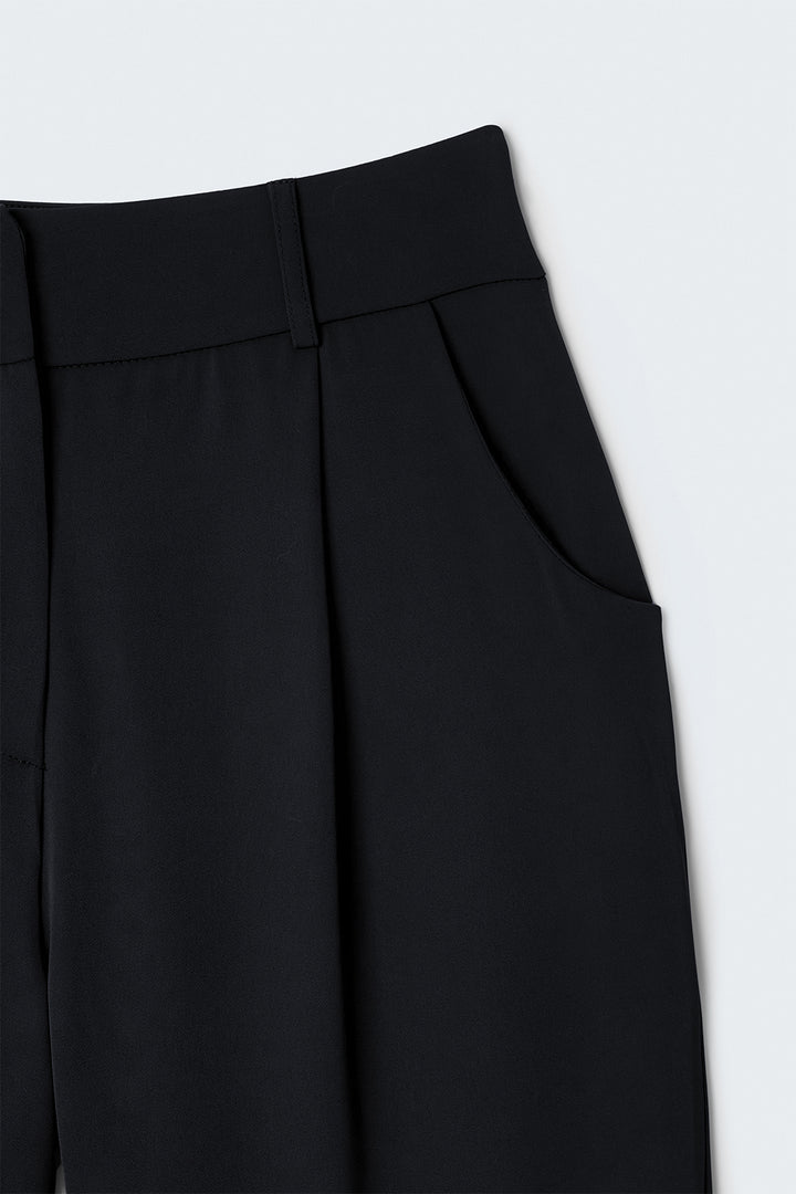 Sateen Talia Pantalon Carotte - Noir