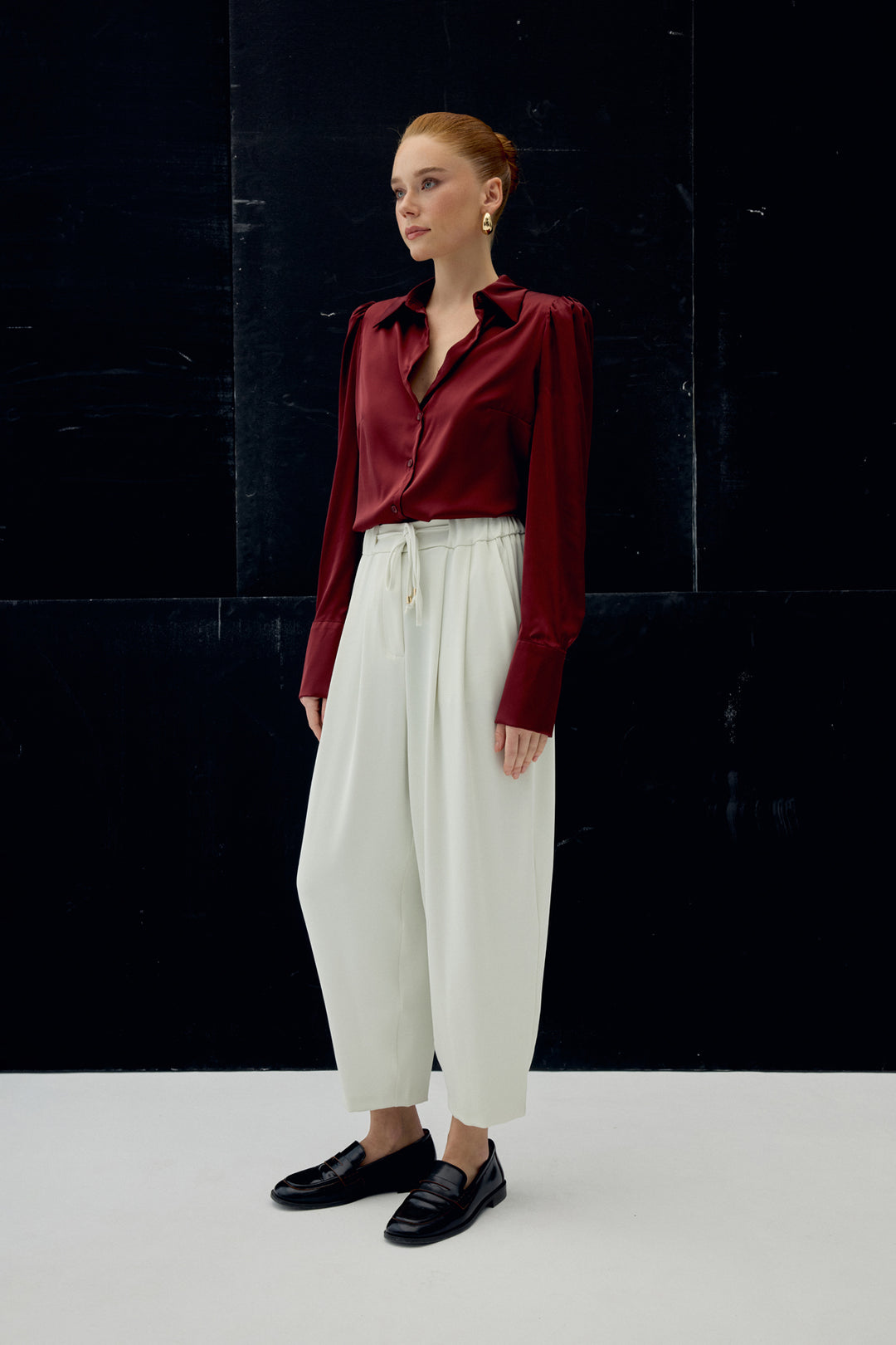 Sateen Pantalon Talia - Écru