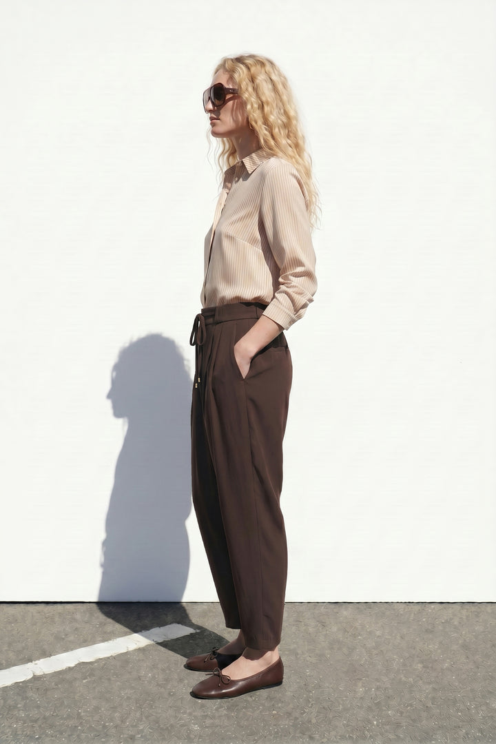 Sateen Pantalon Talia - Marron