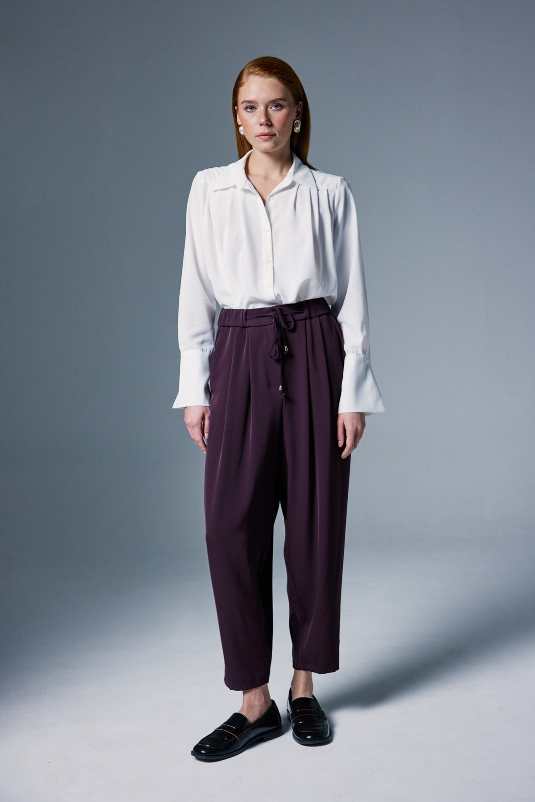 Sateen Pantalon Talia - Prune