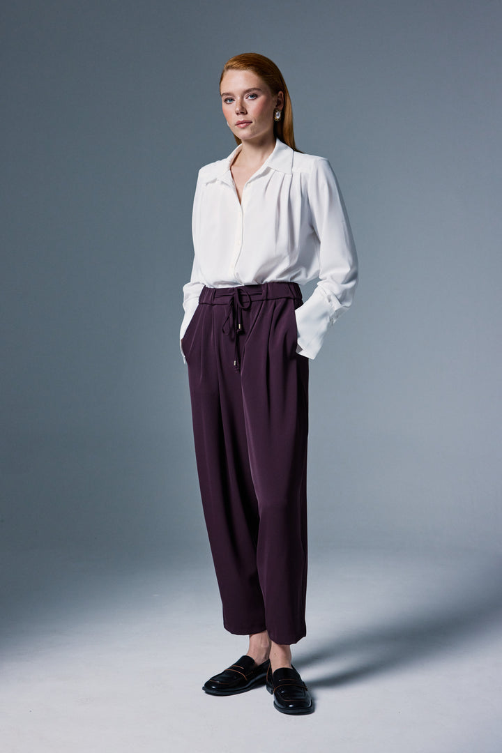 Sateen Pantalon Talia - Prune