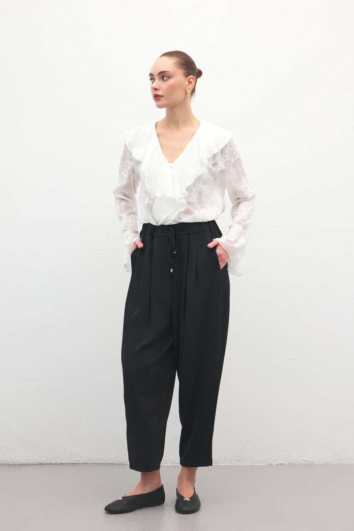 Sateen Pantalon Talia - Noir